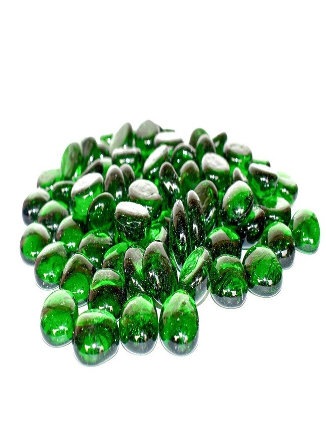 Ercole® Decorative Glossy Shiny Polished Round Glass Pebbles for Vase Filler Plant Pots Home Table Decor Aquarium Fish Tanks Outdoor Garden Decoration (Green Blue, 500 Grams) - Image 1
